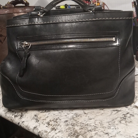 Coach authentic vintage black leather Hamptons handbag - Picture 1 of 16